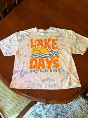 Lake Days Graphic Short Sleeve Tee - White Tie-Dye